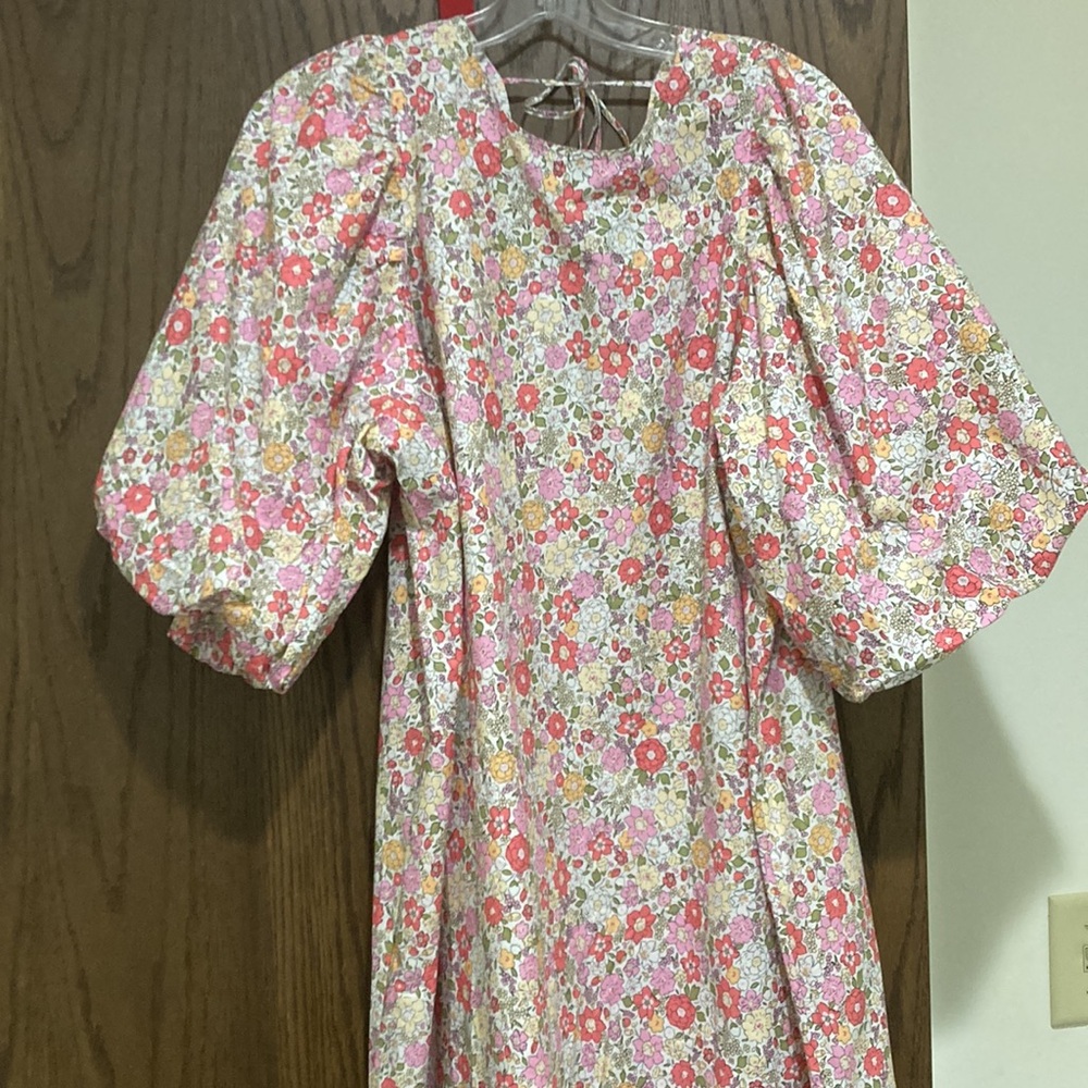 New H&M floral balloon sleeve cotton maxi dress - Picture 4 of 11